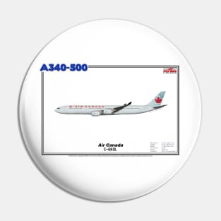 Airbus A340-500 - Air Canada (Art Print) Pin