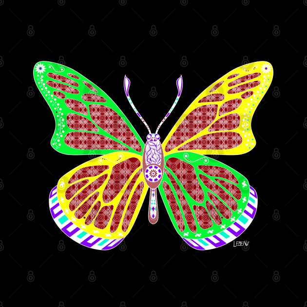 ballet with butterfly wings ecopop in totonac mandala patterns art by jorge_lebeau