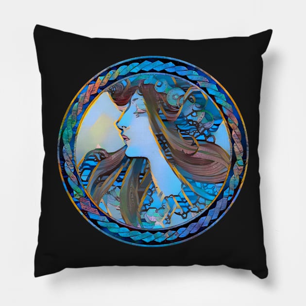 Framed Dream of Vitrail Pour la facade de la Boutique Fouquet Pillow by Swabcraft