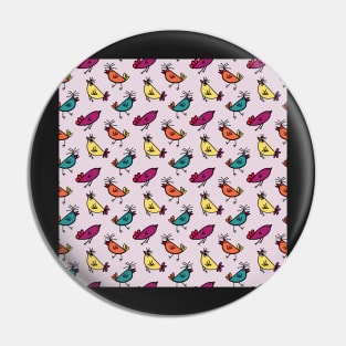 Colorful Little Birds Pin