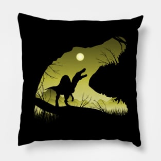 Spinosaurus Sunset silhouette Pillow