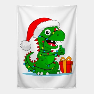 Christmas dinosaur Tapestry