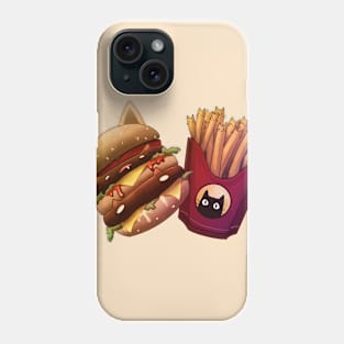 Menu 2 Double Cheeseburger and Kitty Fries Phone Case