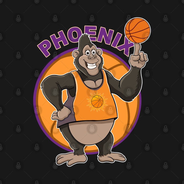 Phoenix Suns Basketball Mascot Gorilla by GAMAS Threads