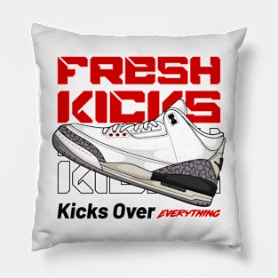 AJ 3 Retro White Cement Sneaker Pillow