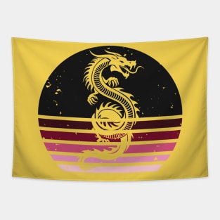 Chinese Dragon Gothic Sunset Tapestry