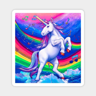 Unicorn dancing with Rainbow Magnet