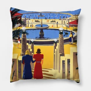 Geelong Australia Vintage Poster 1930 Pillow