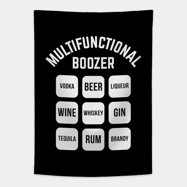 Multifunctional Boozer (Drinking Alcohol / White) Tapestry by MrFaulbaum