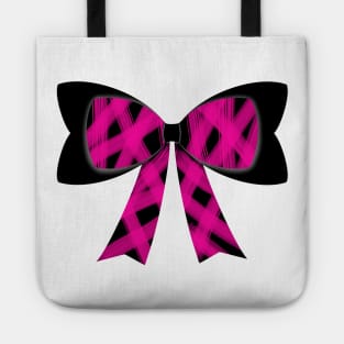 Bright pink streaks bow Tote