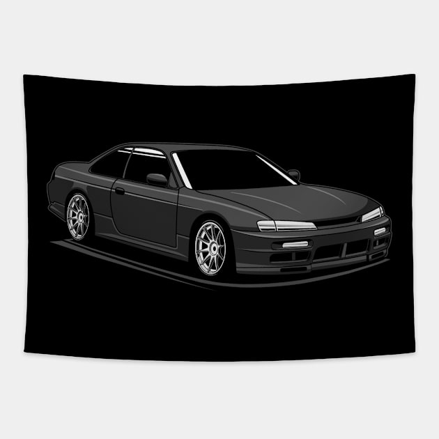 jdm silvia black 1 Tapestry by R.autoart