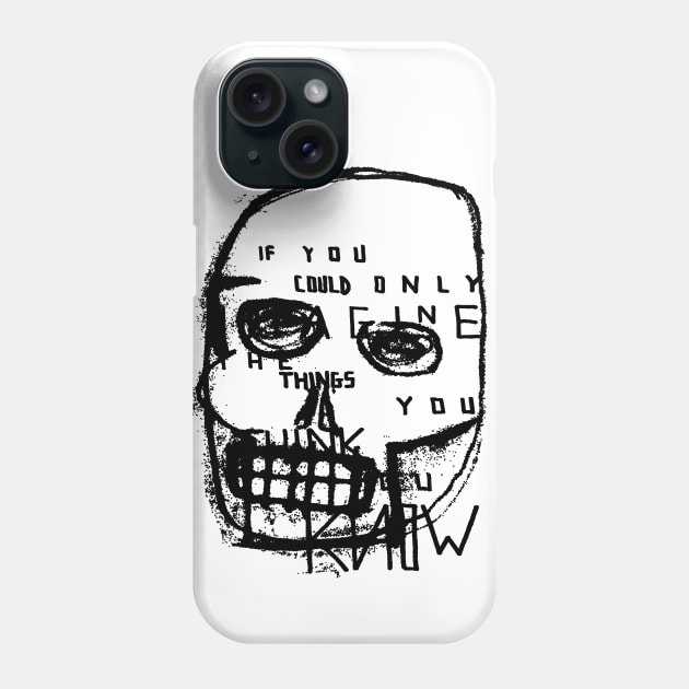 You Think You Know Doodle Black Phone Case by Mijumi Doodles