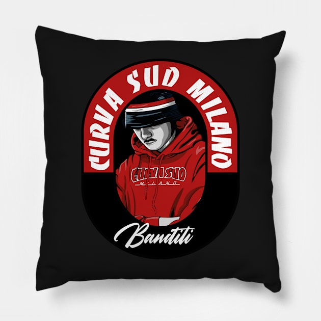 curva sud milano Pillow by lounesartdessin