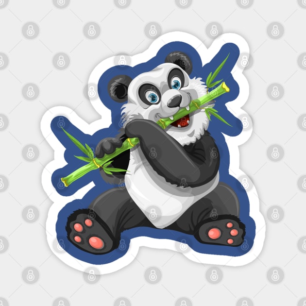 Panda Eating Bamboo Magnet by Mako Design 