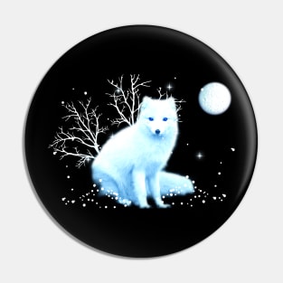 Winter Fox in Winter solstice with the Winter moon Pin