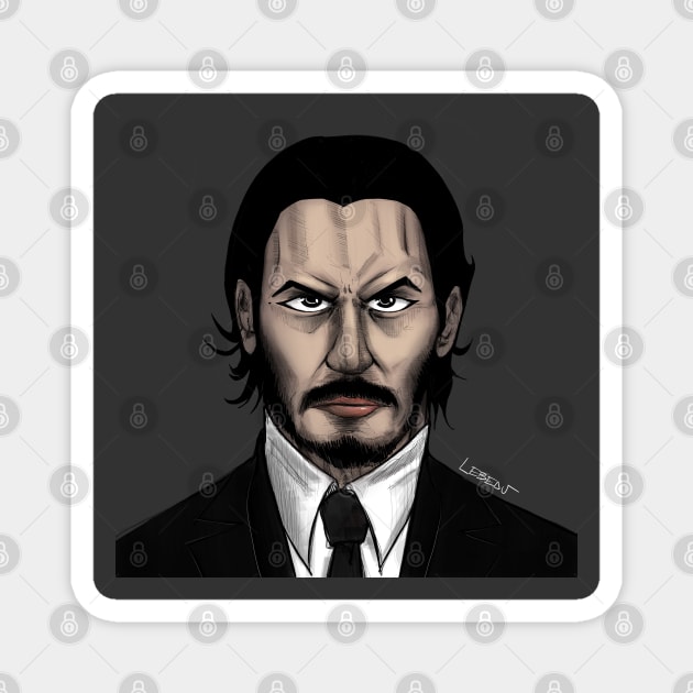 the perfect hit man, john wick portrait ecopop Magnet by jorge_lebeau