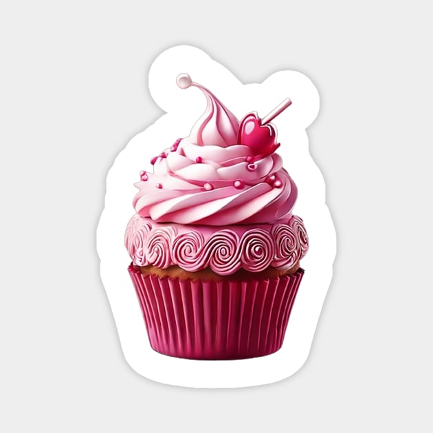 Pink Cupcake Magnet by likbatonboot