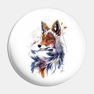 FOX Colorful Watercolor Pin