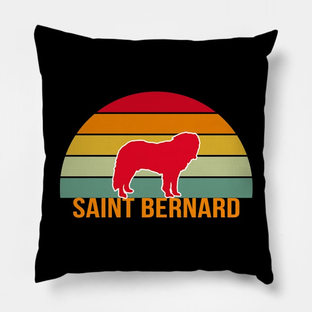 Saint Bernard Vintage Silhouette Pillow by khoula252018