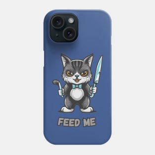 Evil Cat, Hungry Cat, Feed Me Phone Case