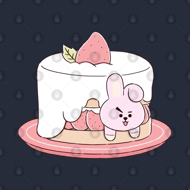 BT21 Cooky Strawberry Cake by ZeroKara