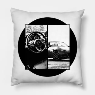 Mazda Miata MX-5 ND Black 'N White 5 Pillow