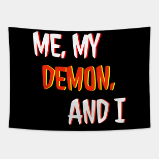 Me, My Demon, and I LOGO Tapestry