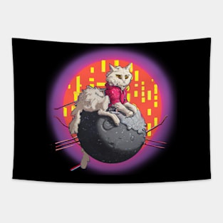 Cyberpunk Kitty Tapestry