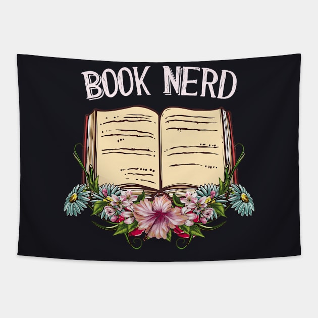 Book Nerd Reading Reader Gift Tapestry by Foxxy Merch