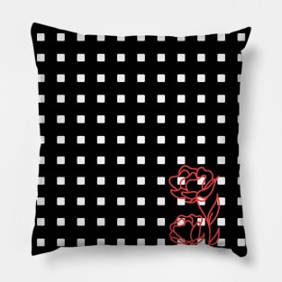 Abstract Geometric Rectangles Nature Red Rose Pillow