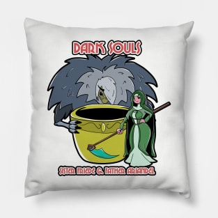 Sister Friede & Father Ariandel in Cuphead Style! Pillow