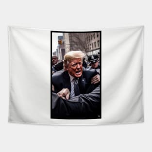 Donald Trump Getting Arrested Meme Tapestry