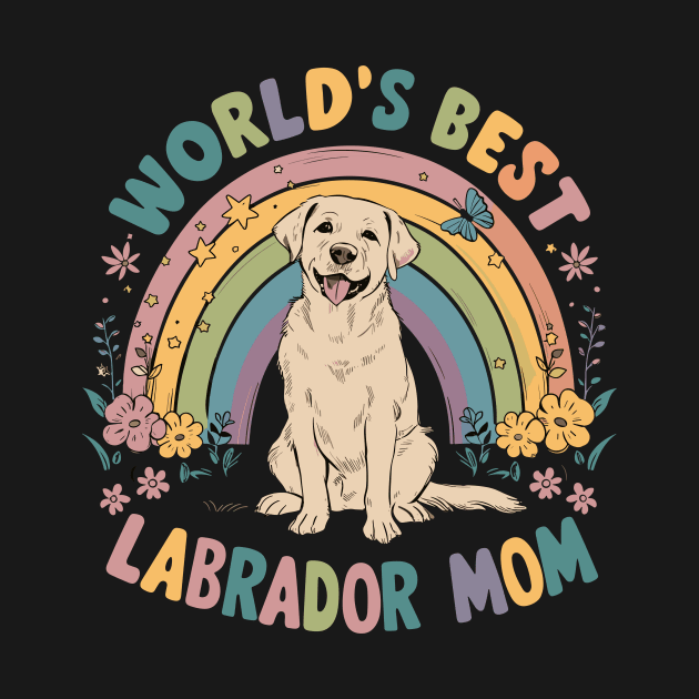 World's Best Labrador Mom Colorful Rainbow Floral by Indigo Lake