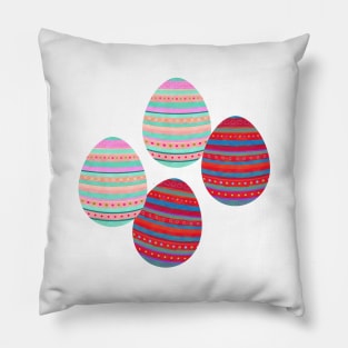 Easter Eggs - Stripes, Circles Pillow