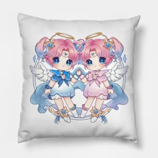 Gemini Twins Chibi Zodiac Anime Girls Pillow