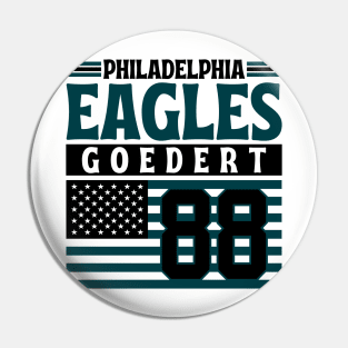 Philadelphia Eagles Goedert 88 American Flag Football Pin