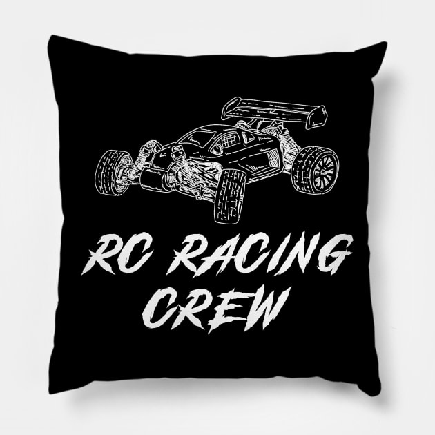 RC Racing Crew Awesome Tee: Zooming with Hilarious Speed! Pillow by MKGift