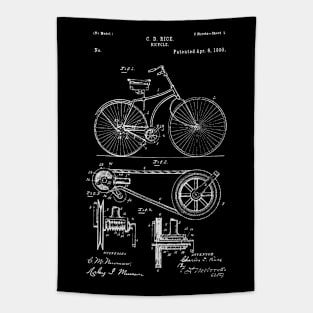 Bicycle Patent White Tapestry