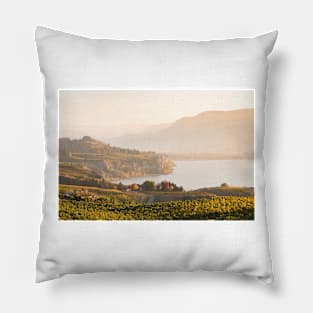 Okanagan Valley Vineyards at Sunset Pillow