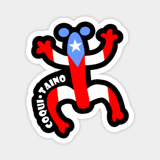 Puerto Rico Taino Coqui Boricua Flag Text Magnet