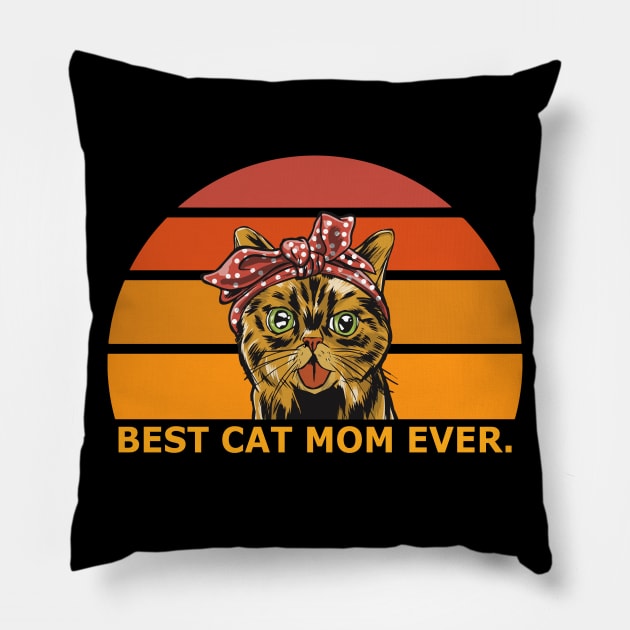 Best Cat Mom Ever Pillow by Vcormier