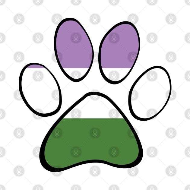 Genderqueer Pride Paw by HyperOtterDesigns