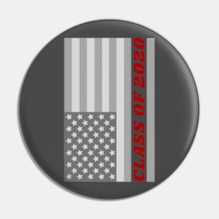 Class Of 2020 Distressed American Flag Red Text Gift Pin