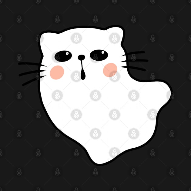 Cute Cat Ghost  Halloween Cat Boo by xyzstudio