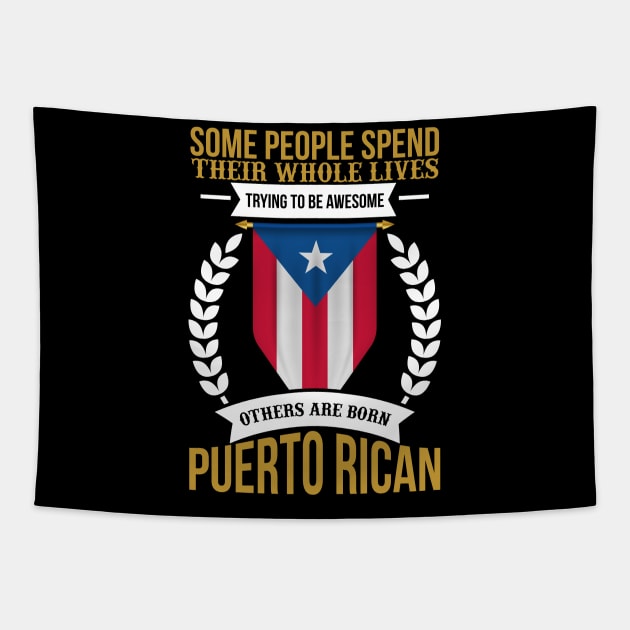 Born Puerto Rican - Puerto Rico Pride Tapestry by PuertoRicoShirts