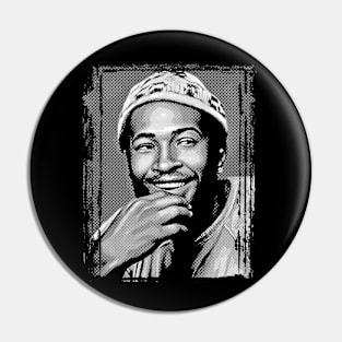 Marvin Gaye Halftones Grunge Pin