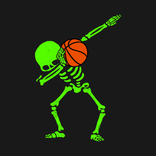 Halloween Dabbing Skeleton BASKETBALL T-Shirt Skeleton Dab T-Shirt