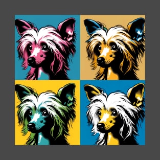 Pop Retro Art Chinese Crested - Cute Puppy T-Shirt