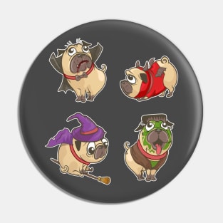 Funny Puglie Halloween Pug Owner Lover Pin