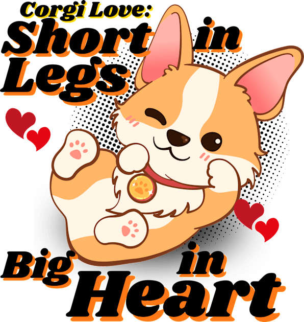 Corgi Love: Short In Legs, Big In Heart Kids T-Shirt by Retro Meowster